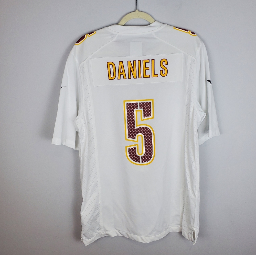Jayden Daniels #5 Nike Commanders Tundra White Jersey Size Medium